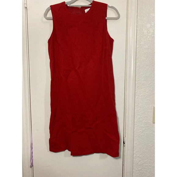Emanuel Ungaro Dresses & Skirts - Emanuel Ungaro Red Sleeveless Shift Dress Size 8 Made in USA Vintage 90s Chic
